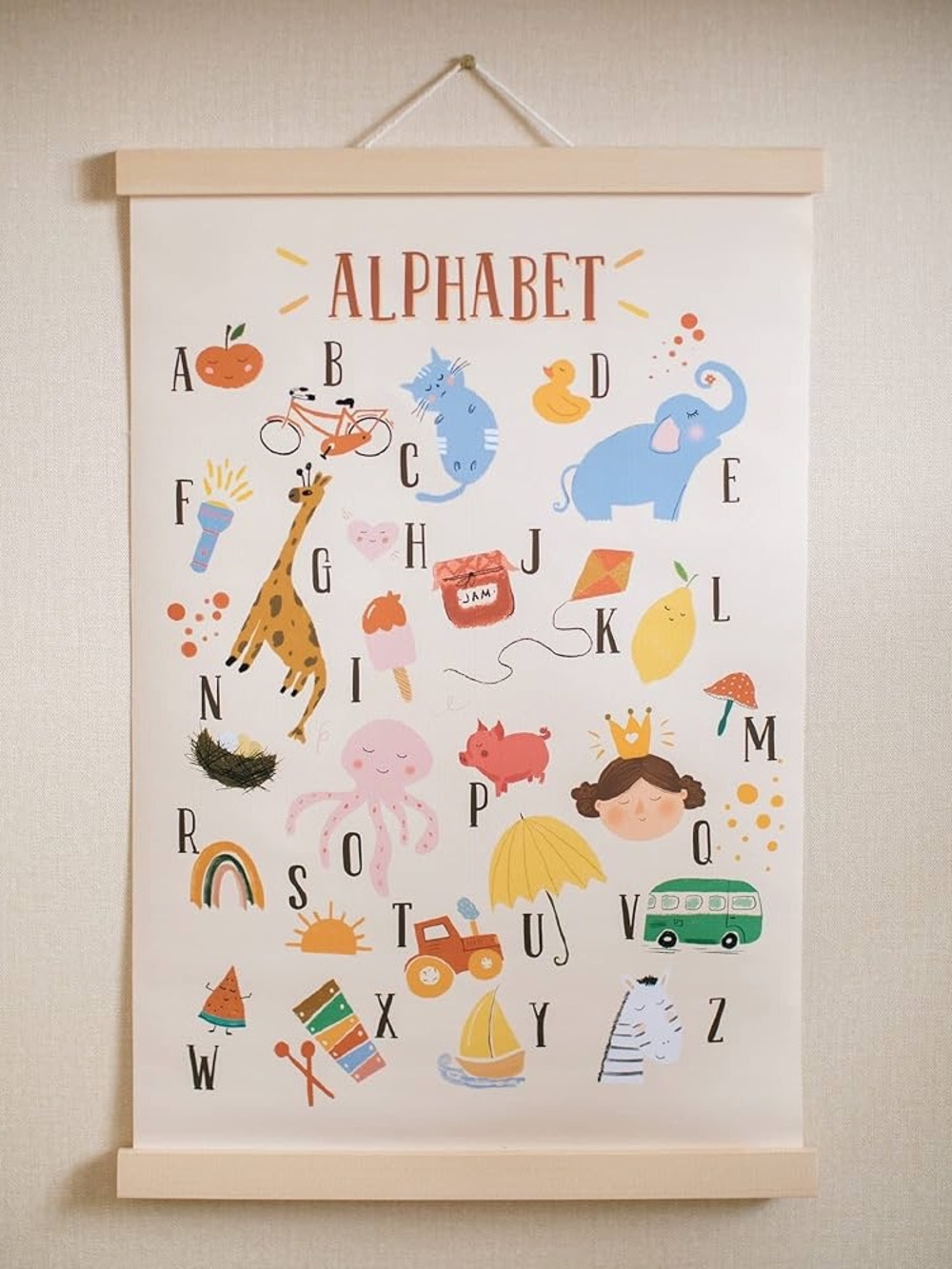 ABC Alphabet Canvas Poster Nursery Wall‎ Art Kids Room Educational Decor 15x23”